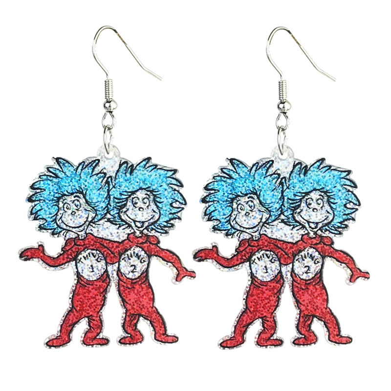 Wholesale teacher reading atmosphere earrings shiny bright cute  acrylic earrings